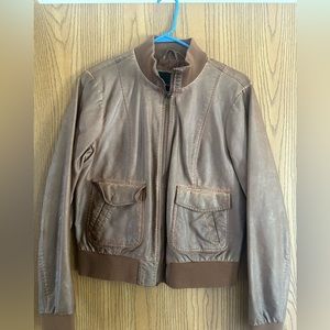 Brown leather jacket